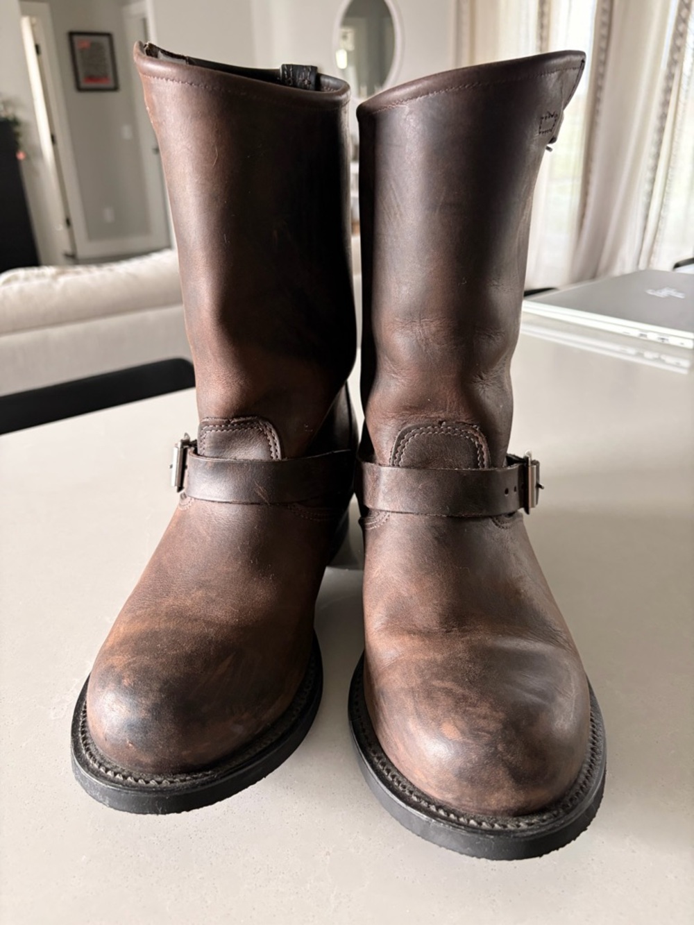 Frye Brown Leather Harness Boots - Picture 4 of 6